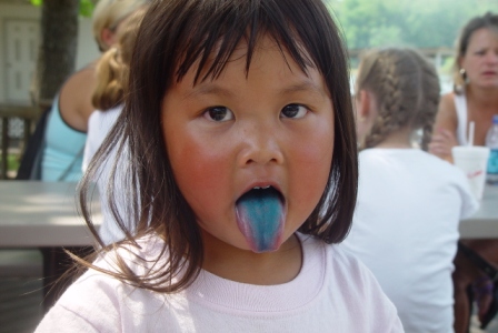 Kasen after blueberry sno cone